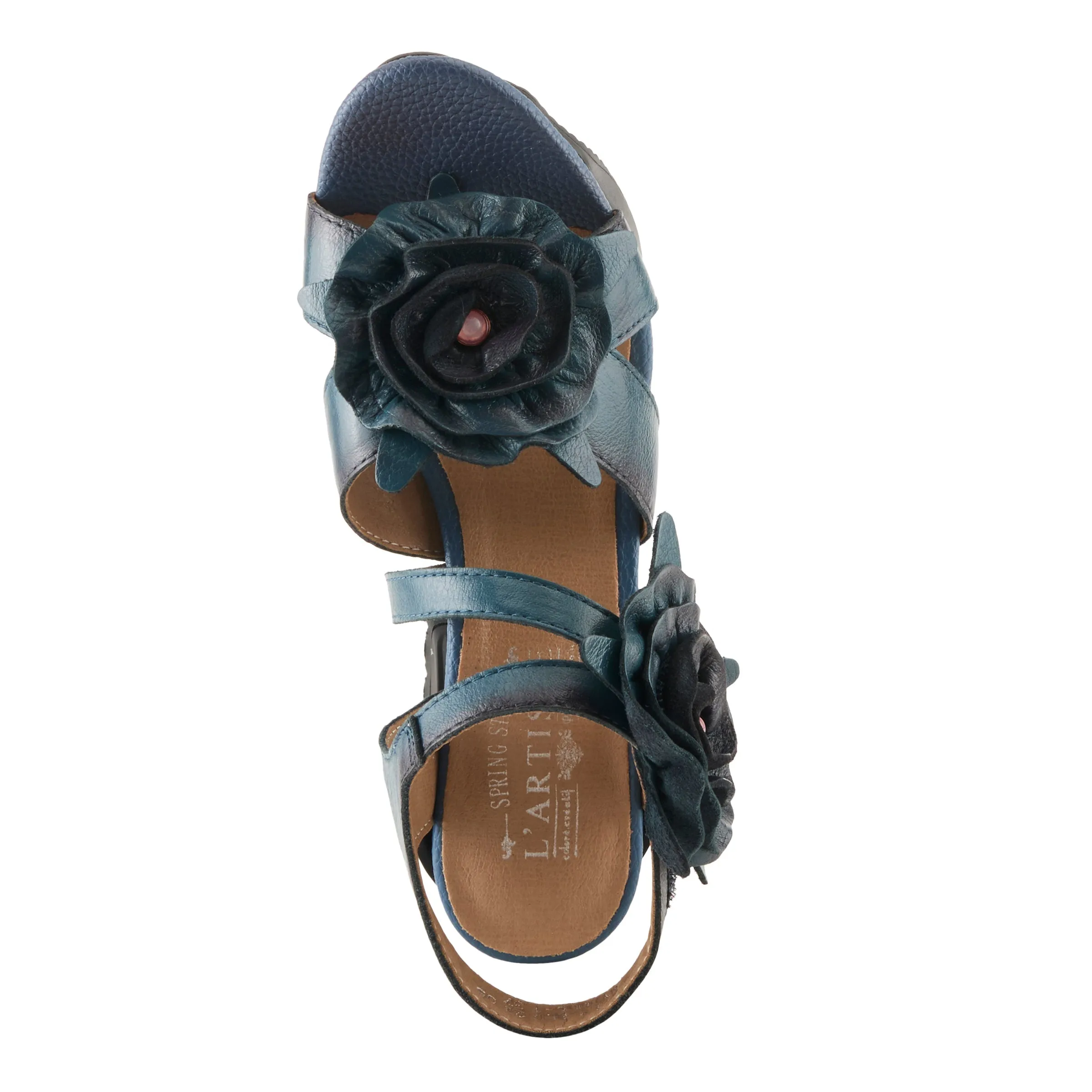 Spring Step Shoes L'Artiste Shelly Ankle Strap Sandal Women’s Hand Painted Leather
