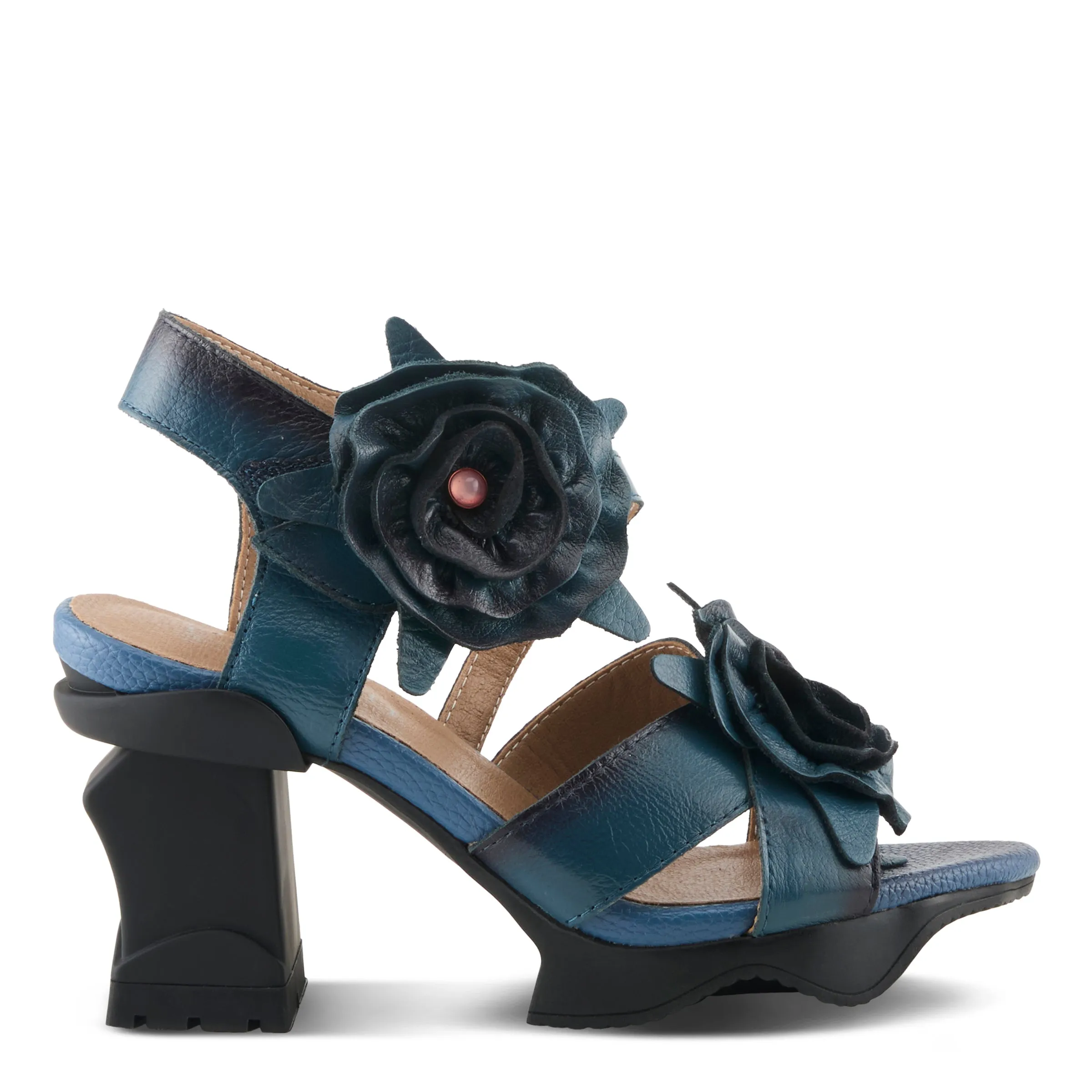 Spring Step Shoes L'Artiste Shelly Ankle Strap Sandal Women’s Hand Painted Leather