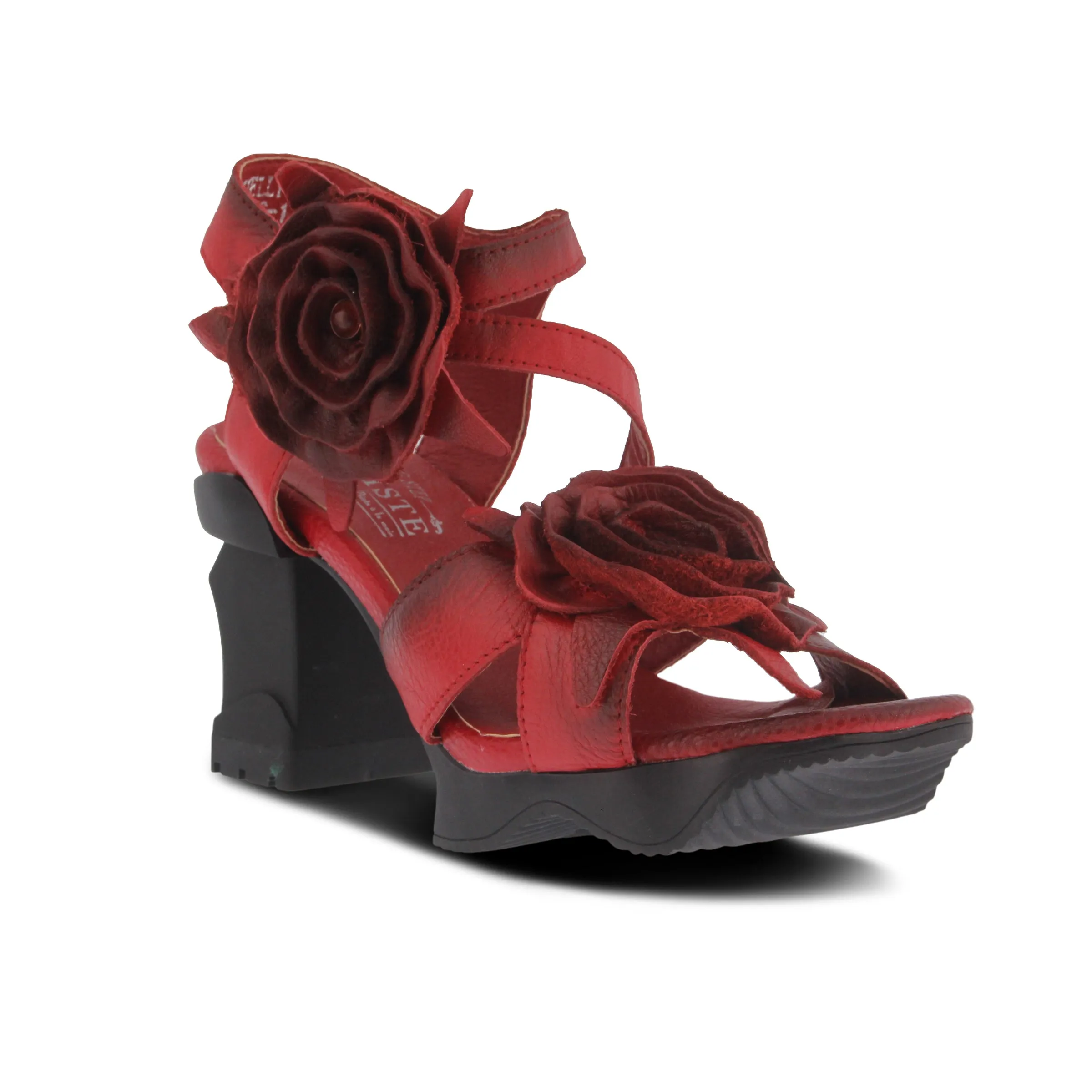 Spring Step Shoes L'Artiste Shelly Ankle Strap Sandal Women’s Hand Painted Leather