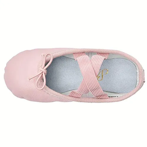 Stelle Girls Premium Leather Ballet Shoes Slippers for Kids Toddler (6MT, Pink)