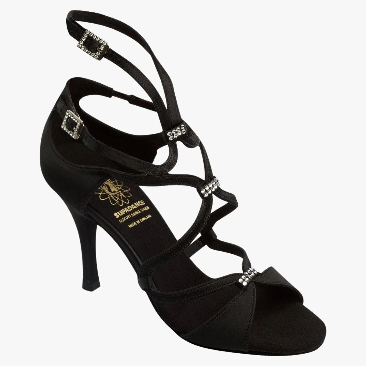 Supadance 1062 Ladies Latin Shoe Black Satin