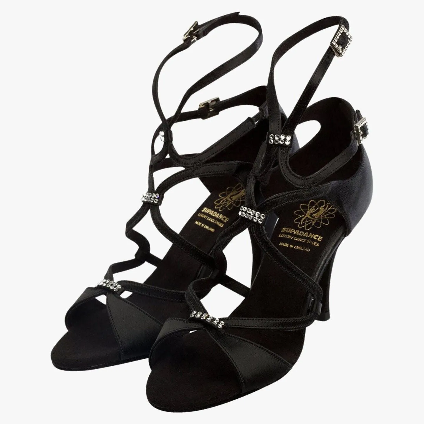 Supadance 1062 Ladies Latin Shoe Black Satin