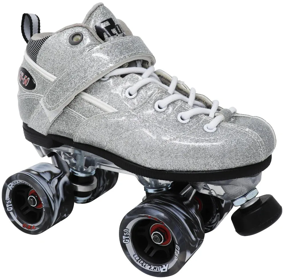 Sure-Grip GT50 Glitter Silver Roller Skates (Comes with Malibu Black Wheels)