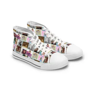 Taylor Swift Album Art Collage Pattern Women's High Top Sneakers