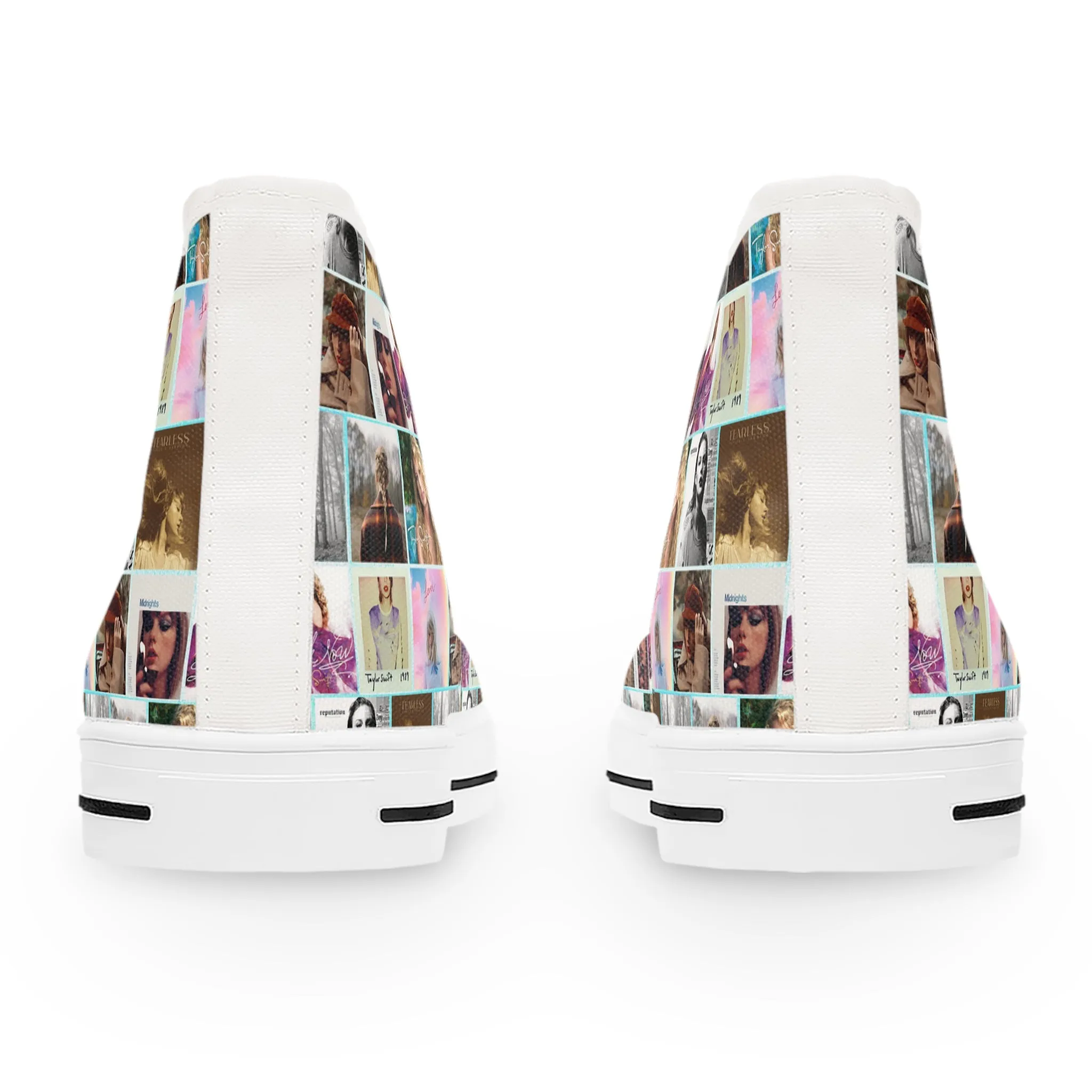 Taylor Swift Album Art Collage Pattern Women's High Top Sneakers