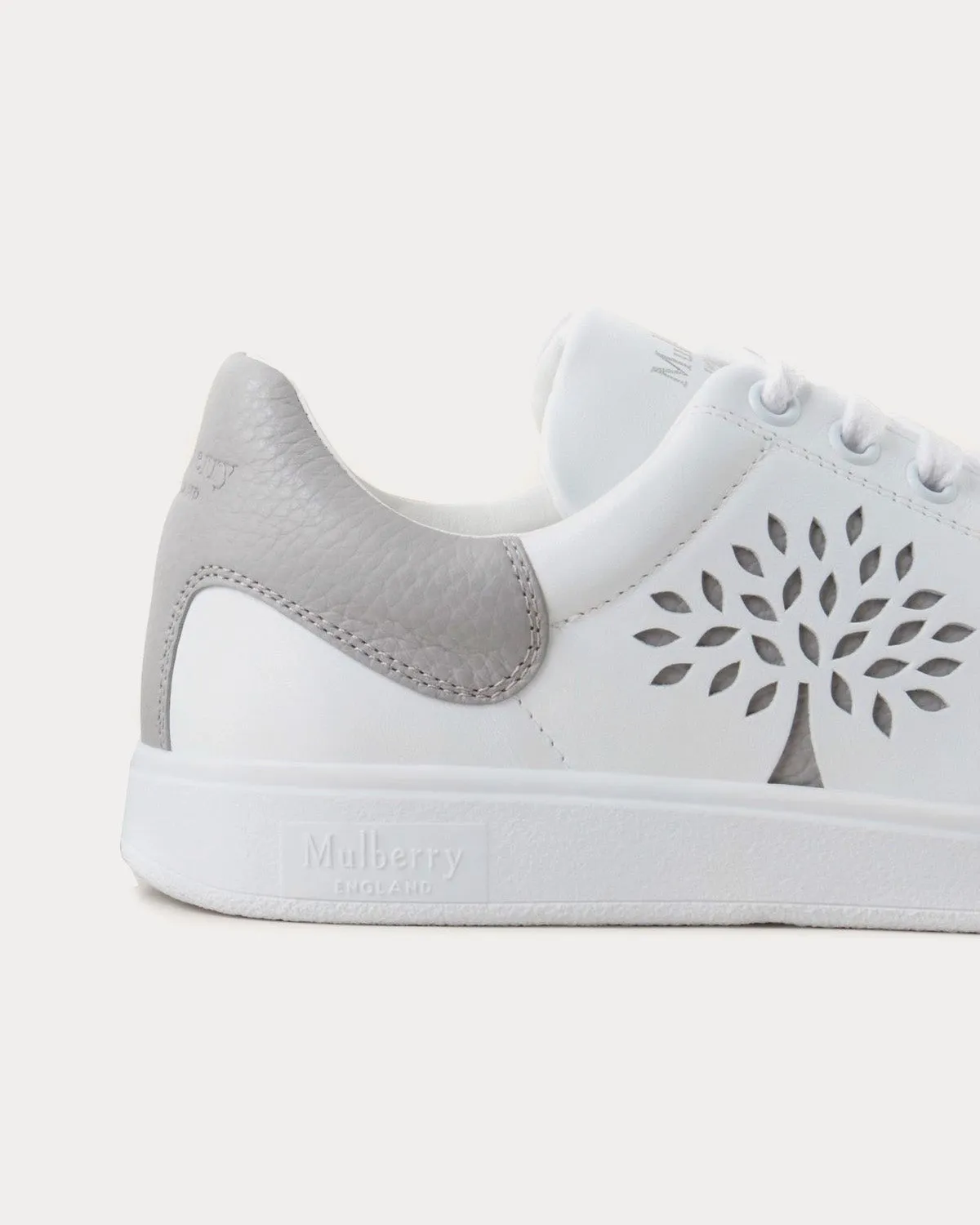 Tree Tennis Bovine Leather Pale Grey Low Top Sneakers