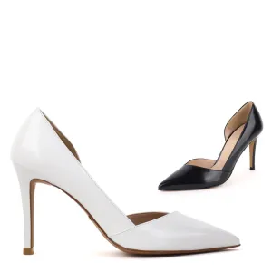 *UK size 1 - MAINZE - black leather , 9cm heels