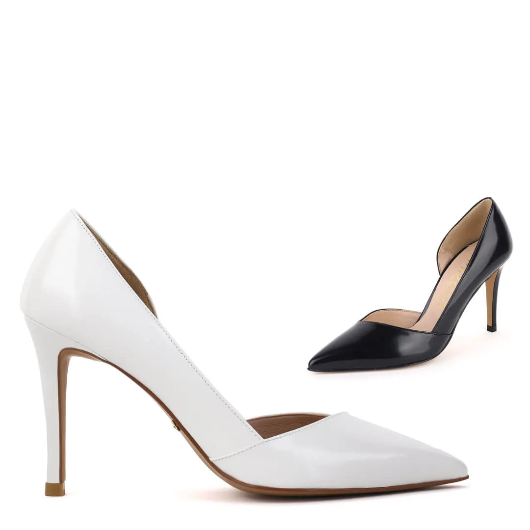 *UK size 1 - MAINZE - black leather , 9cm heels