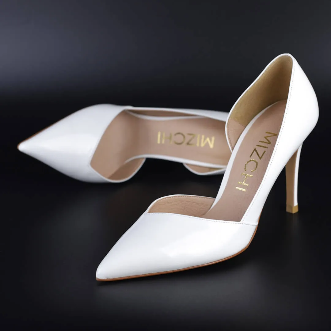 *UK size 1 - MAINZE - black leather , 9cm heels