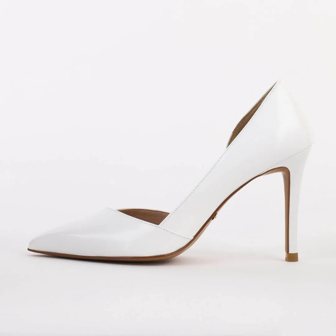 *UK size 1 - MAINZE - black leather , 9cm heels