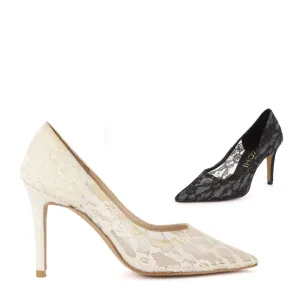 *UK size 2 - FREE LOVE - ivory, 9cm heels
