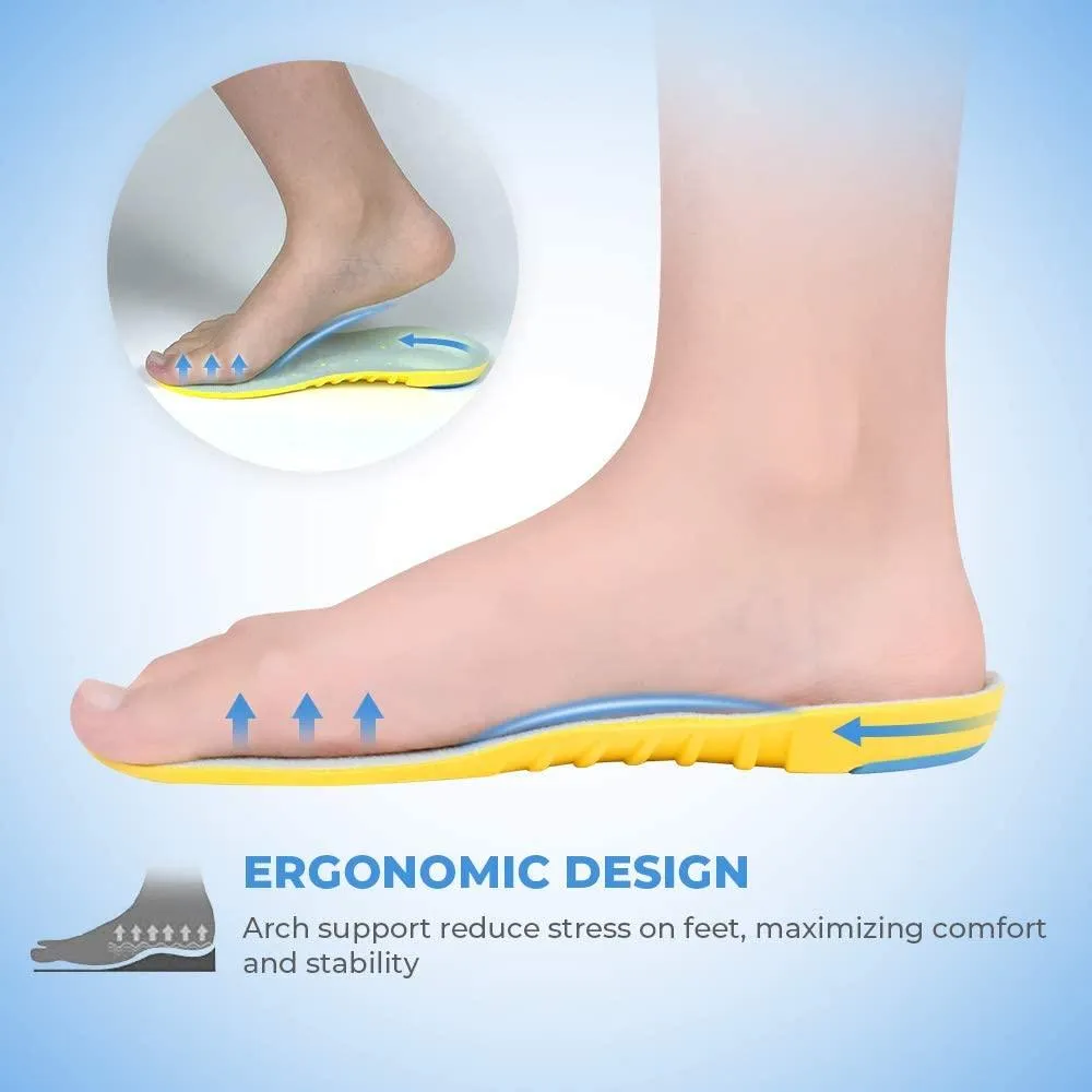 Unisex - Memory Foam Arch Support Insoles Lightweight