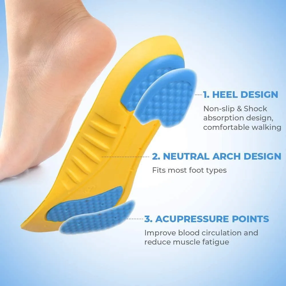 Unisex - Memory Foam Arch Support Insoles Lightweight