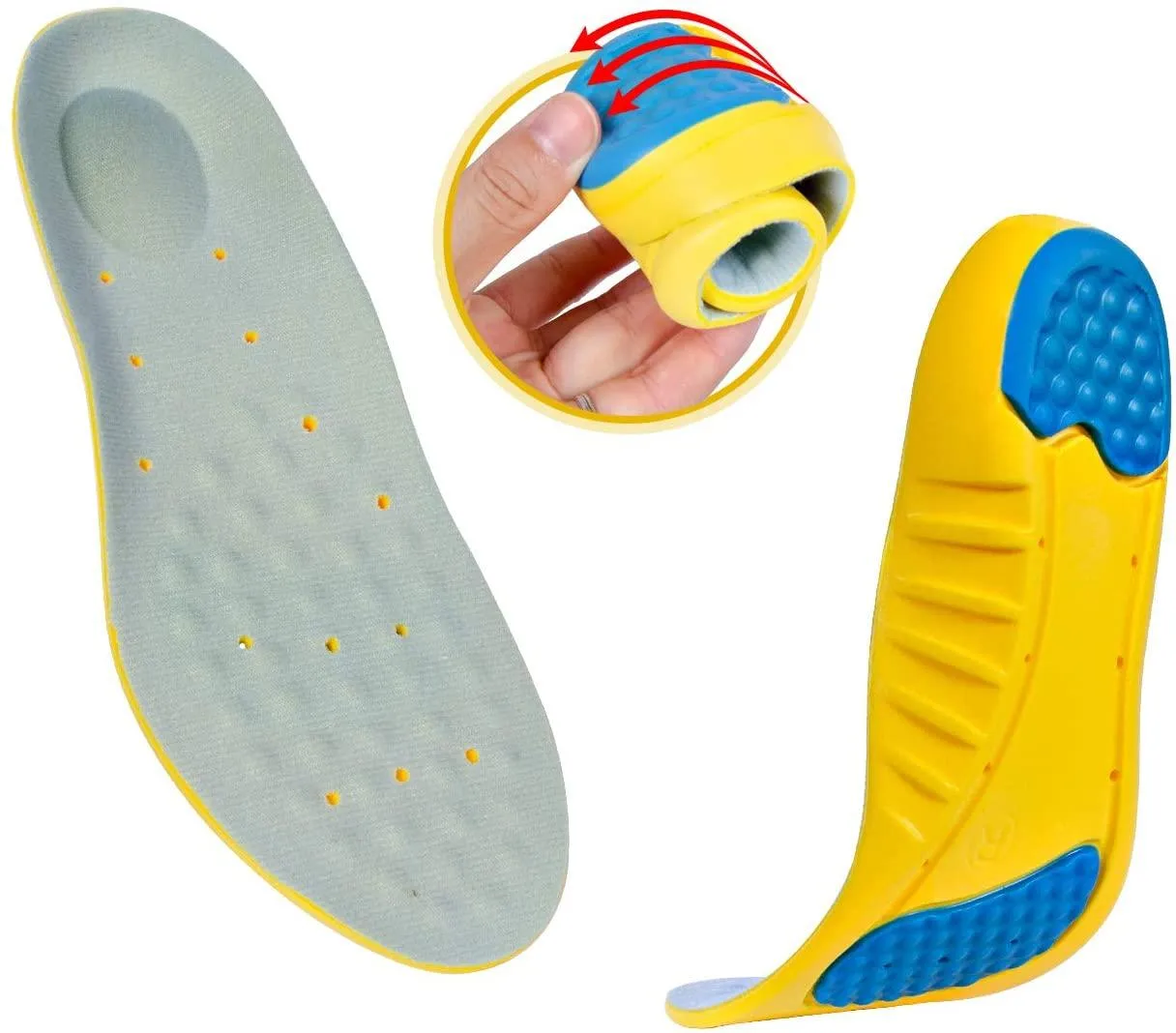 Unisex - Memory Foam Arch Support Insoles Lightweight