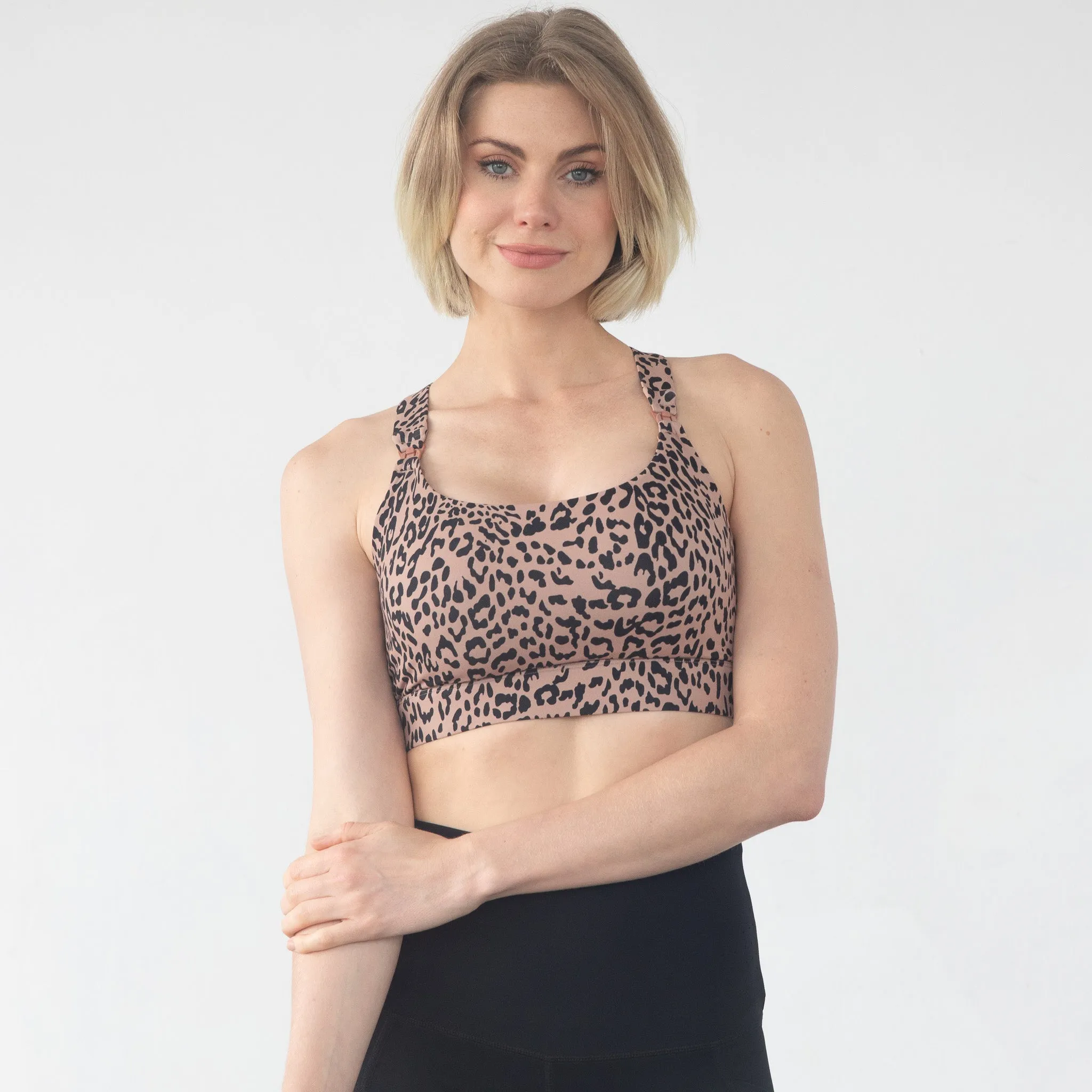 Venice 3 Ultimate Support Full Coverage Nursing & Pumping Sports Bra (Brown Leopard)