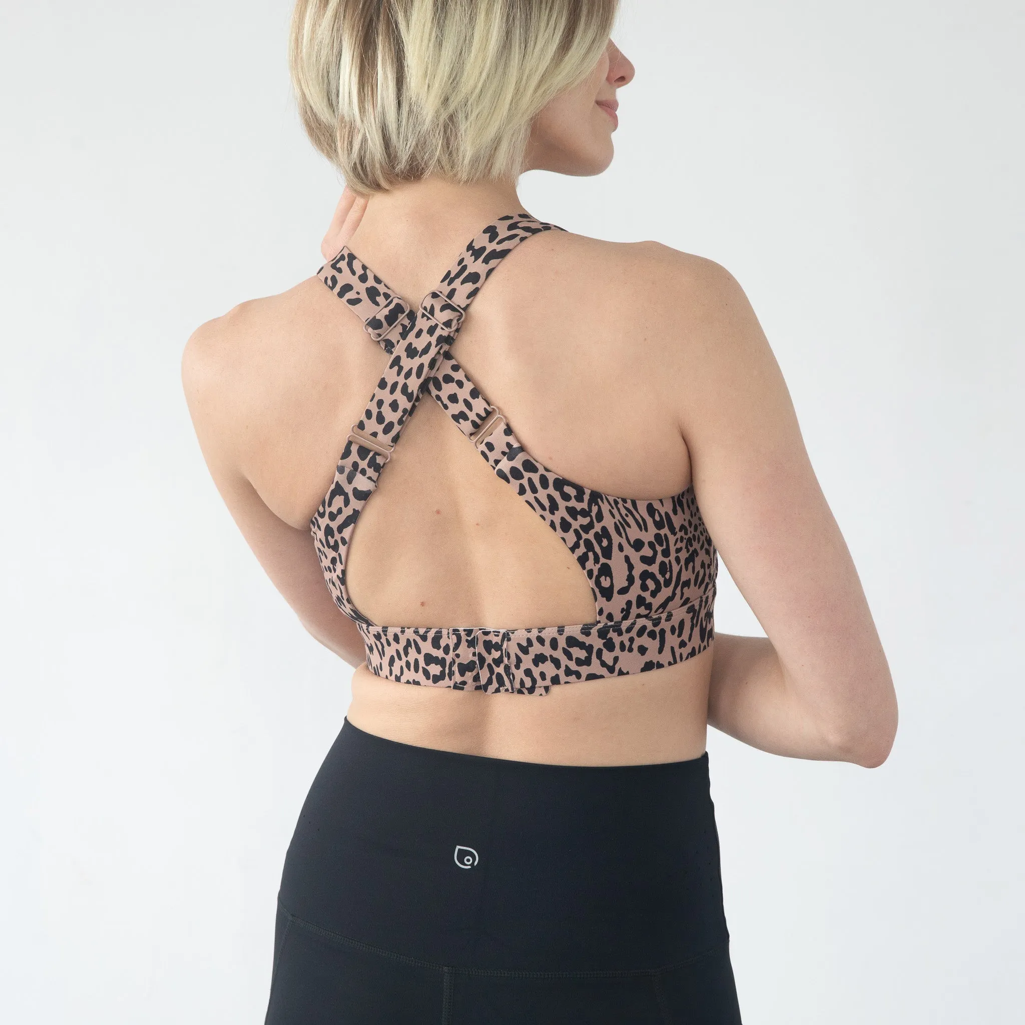 Venice 3 Ultimate Support Full Coverage Nursing & Pumping Sports Bra (Brown Leopard)