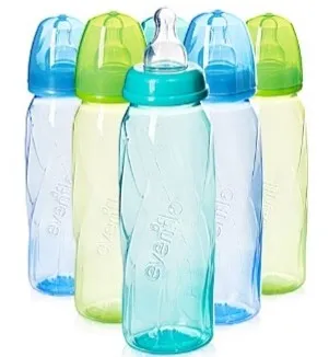 Vented   Baby Bottles Plastic 8oz 6pk Teal/Green/Blue