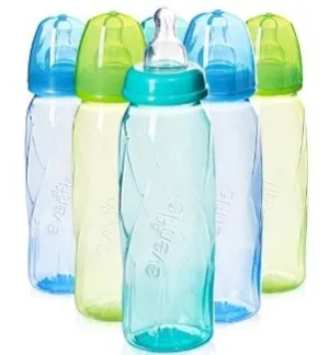 Vented   Baby Bottles Plastic 8oz 6pk Teal/Green/Blue