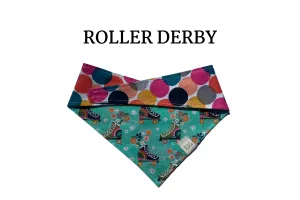 Vintage Roller Skates   Large Vibrant Circles Reversible Tie/On Bandana