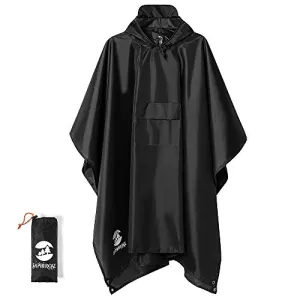 Waterproof Outdoor Men's, Women's - Rain Poncho - (Black)
