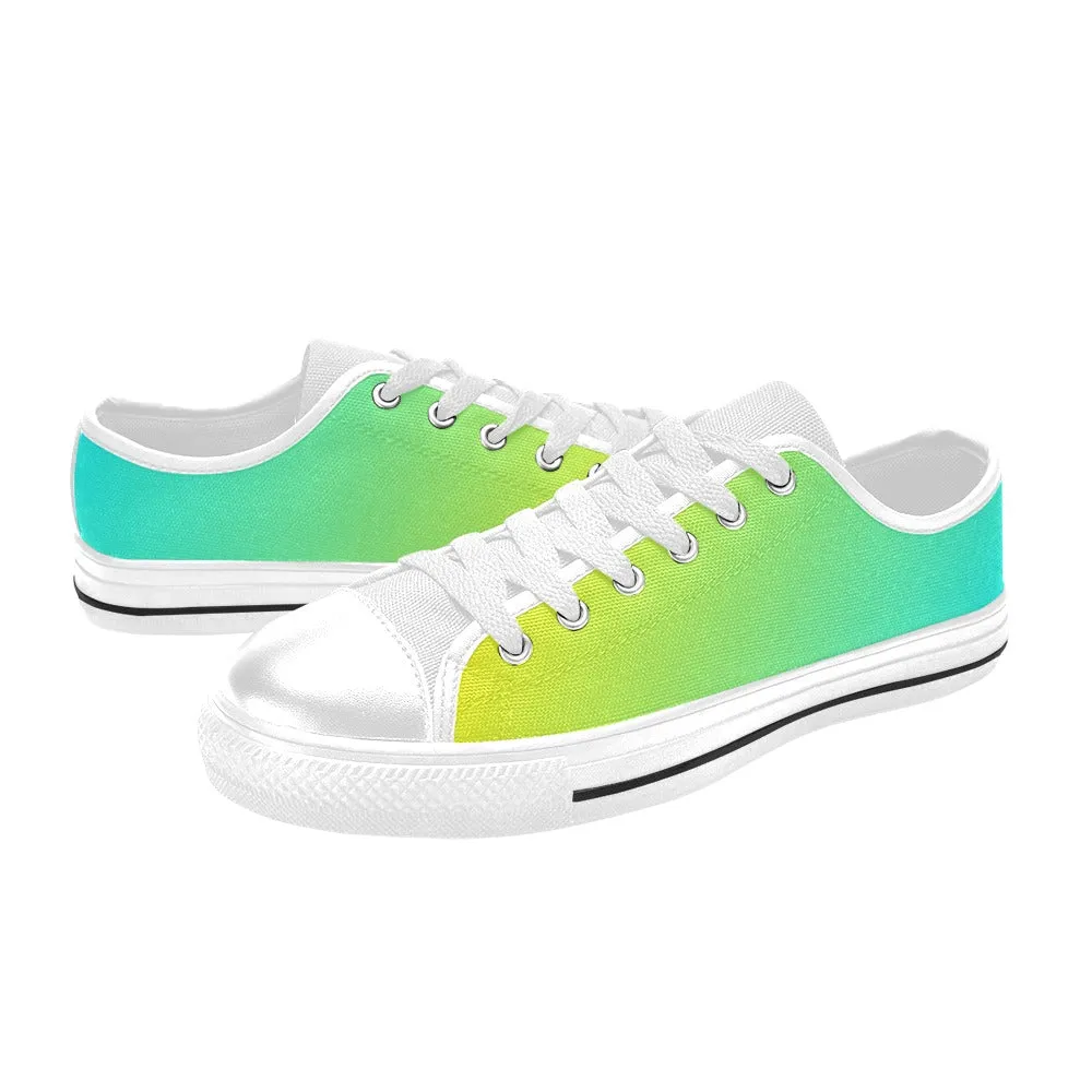 Yellow to Aqua Low Rise Shoes up to size 12