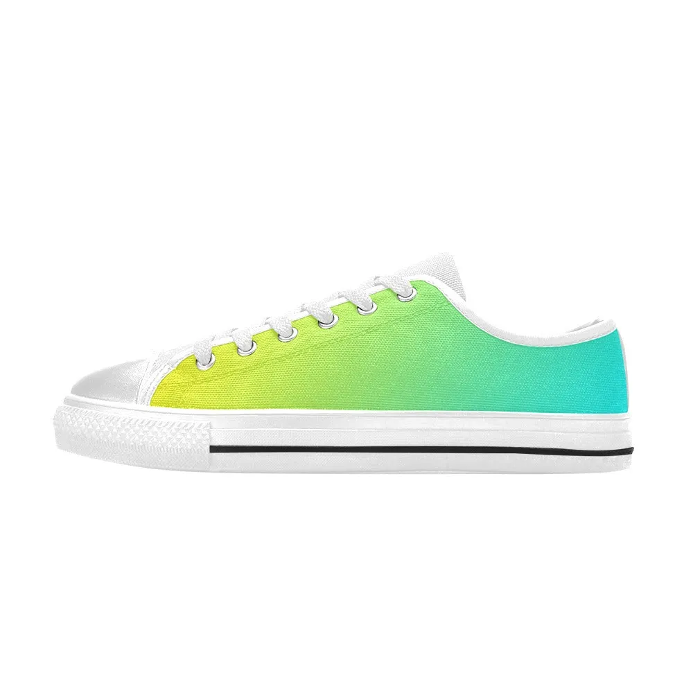 Yellow to Aqua Low Rise Shoes up to size 12