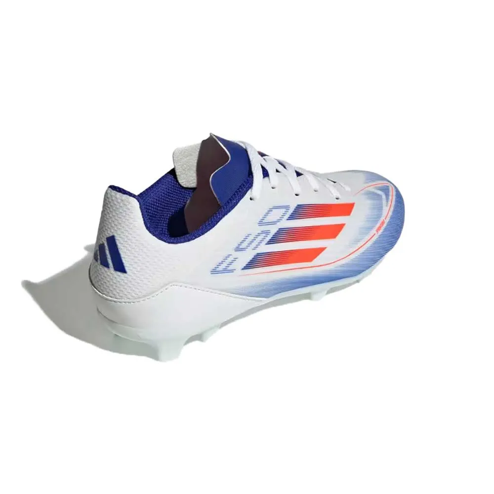 Youth Jr F50 League FG/MG Soccer Cleats - Cloud White/Solar Red/Lucid Blue - Regular (D)