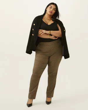 Zaida Gingham Pull On Trouser  | Tan / Black