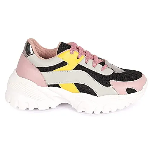ZAPATOZ Women's Stylish Lightweight | Casual Shoes | Sneakers Black