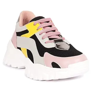 ZAPATOZ Women's Stylish Lightweight | Casual Shoes | Sneakers Black